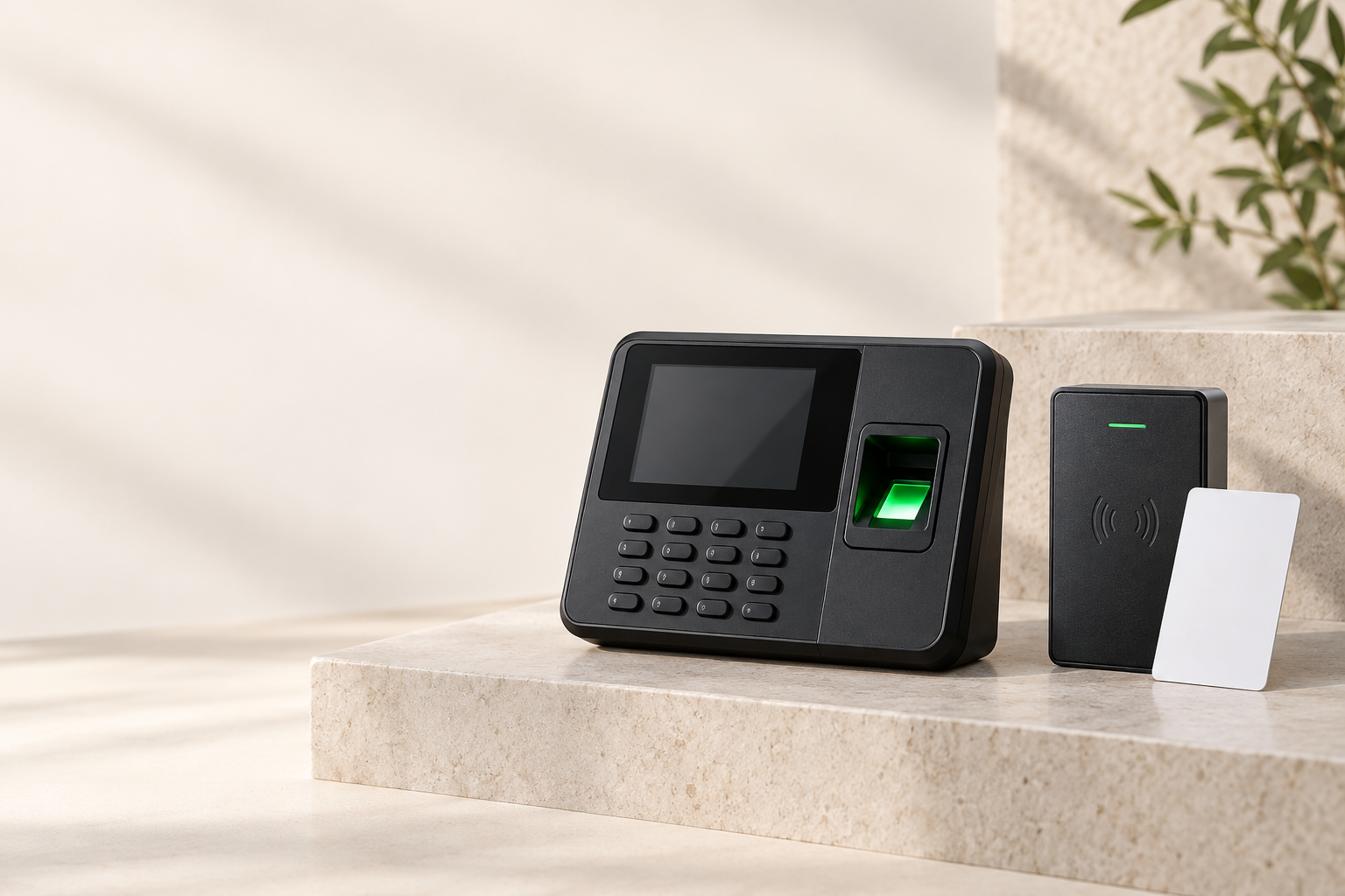Biometric terminal, RFID reader and card